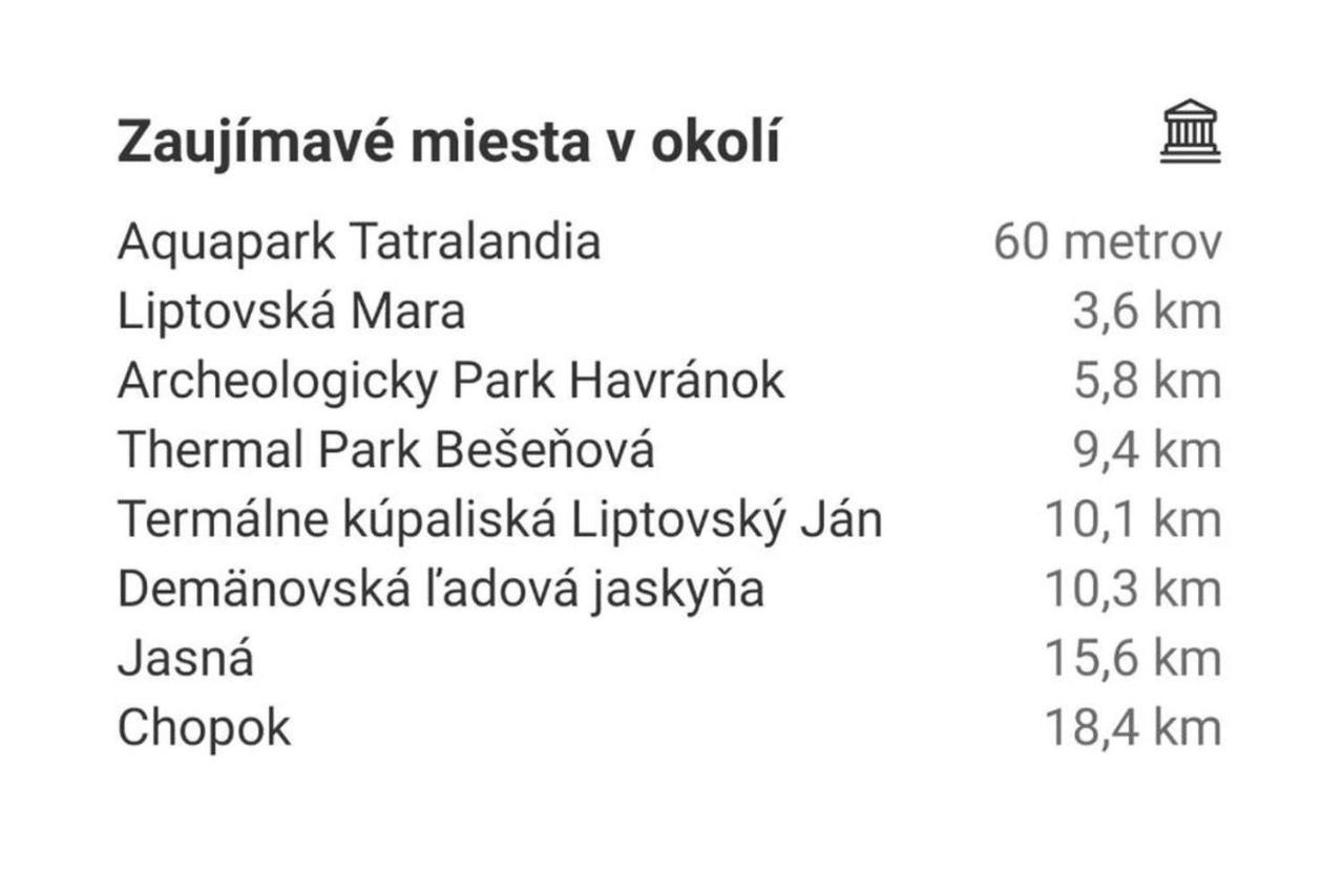 Chata 412 Tatralandia Liptovský Mikuláš Esterno foto